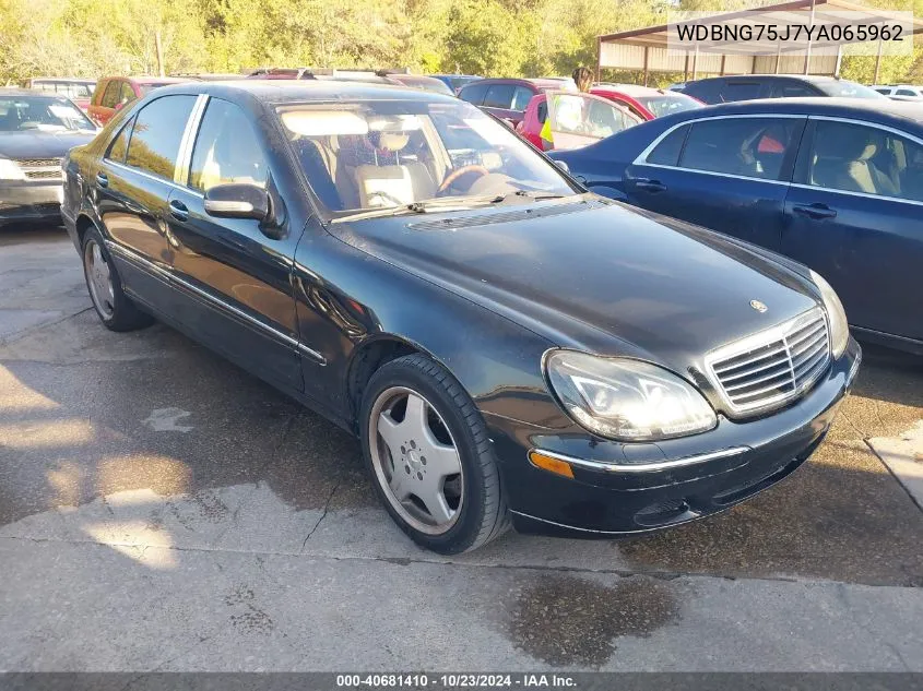 2000 Mercedes-Benz S 500 VIN: WDBNG75J7YA065962 Lot: 40681410