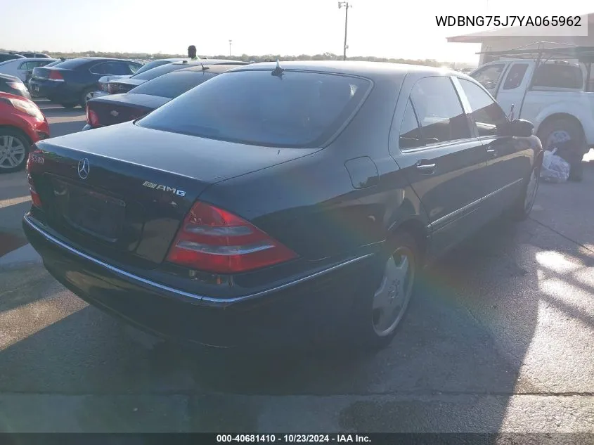 2000 Mercedes-Benz S 500 VIN: WDBNG75J7YA065962 Lot: 40681410