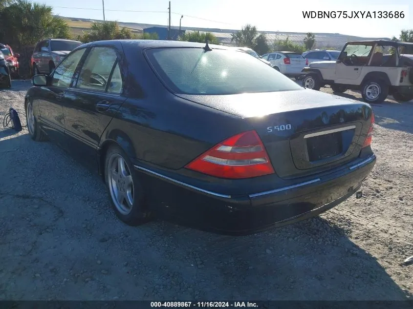 2000 Mercedes-Benz S 500 VIN: WDBNG75JXYA133686 Lot: 40889867