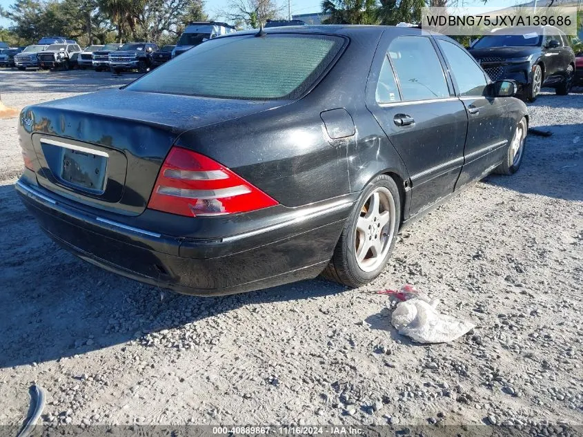 2000 Mercedes-Benz S 500 VIN: WDBNG75JXYA133686 Lot: 40889867