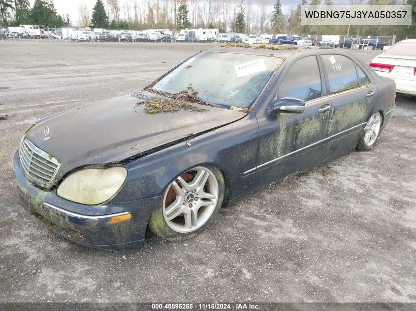 2000 Mercedes-Benz S 500 VIN: WDBNG75J3YA050357 Lot: 40895255