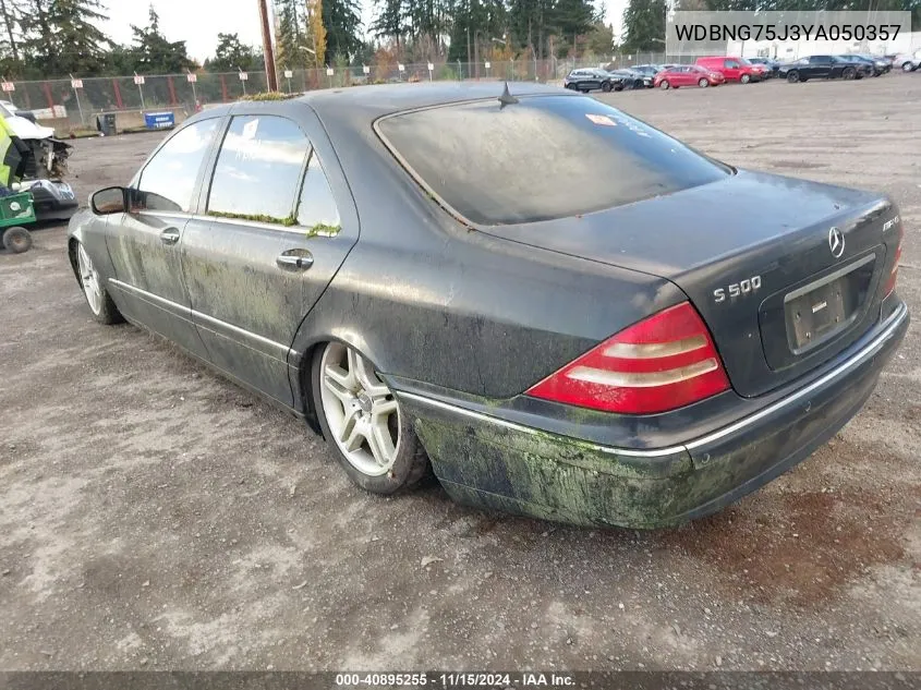 2000 Mercedes-Benz S 500 VIN: WDBNG75J3YA050357 Lot: 40895255