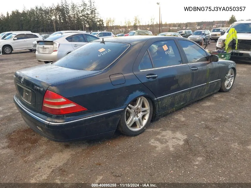 2000 Mercedes-Benz S 500 VIN: WDBNG75J3YA050357 Lot: 40895255