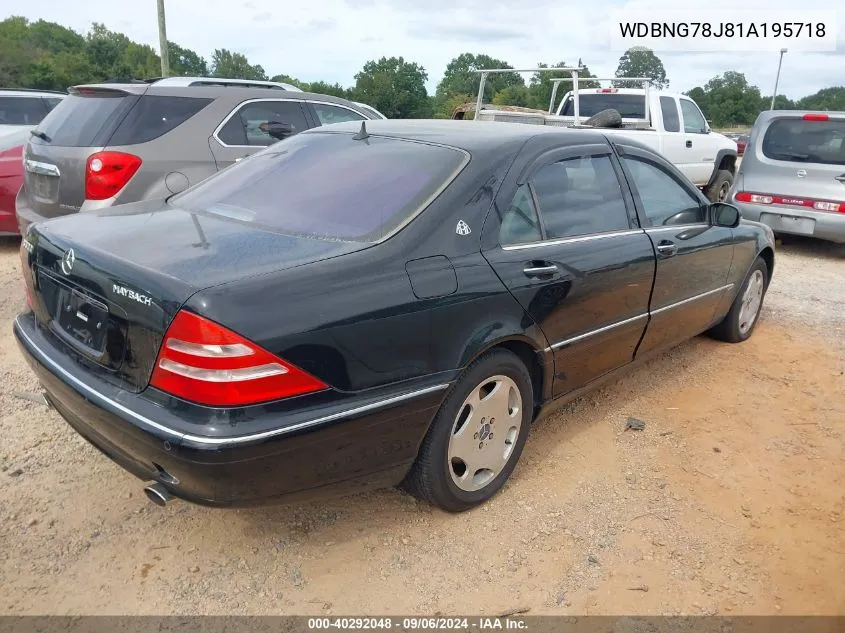 2001 Mercedes-Benz S-Class Base (A5) VIN: WDBNG78J81A195718 Lot: 40292048