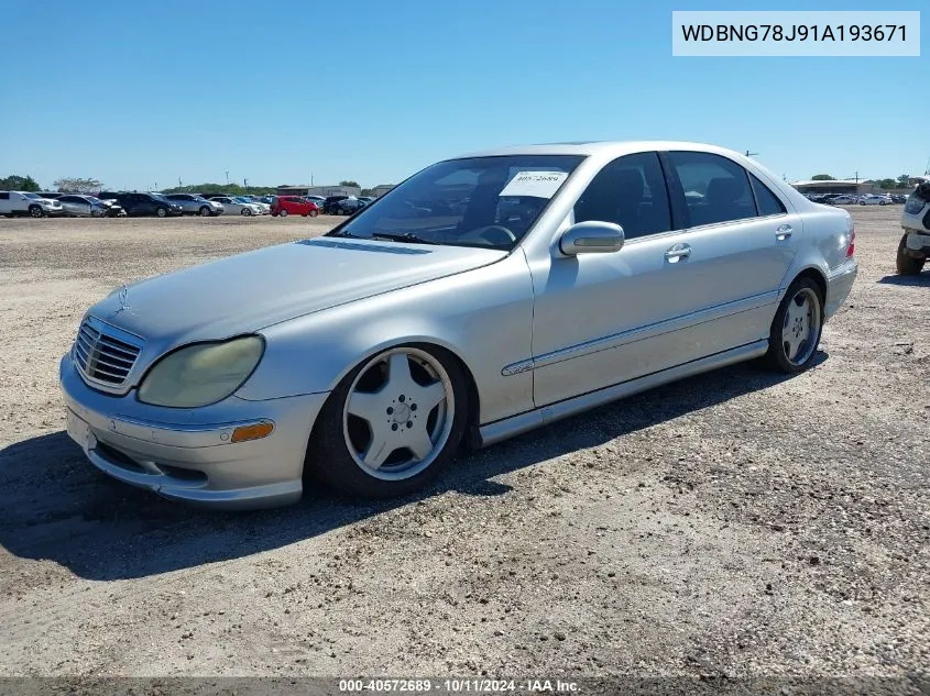 2001 Mercedes-Benz S 600 VIN: WDBNG78J91A193671 Lot: 40572689