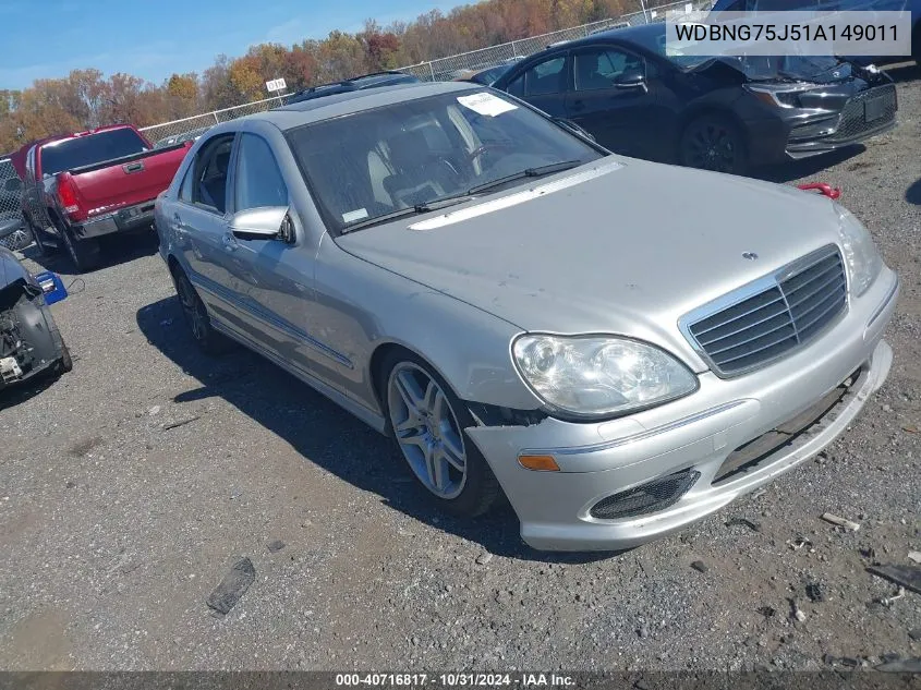 2001 Mercedes-Benz S 500 VIN: WDBNG75J51A149011 Lot: 40716817