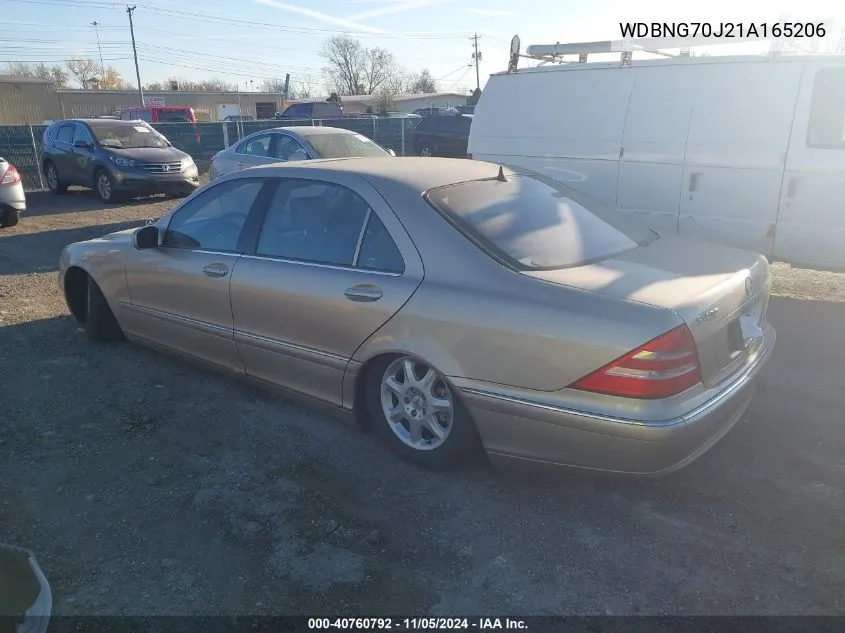 2001 Mercedes-Benz S 430 VIN: WDBNG70J21A165206 Lot: 40760792