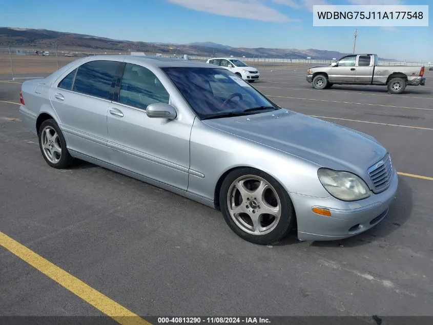 2001 Mercedes-Benz S 500 VIN: WDBNG75J11A177548 Lot: 40813290