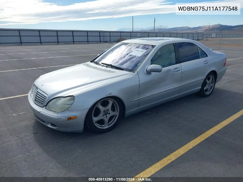 2001 Mercedes-Benz S 500 VIN: WDBNG75J11A177548 Lot: 40813290