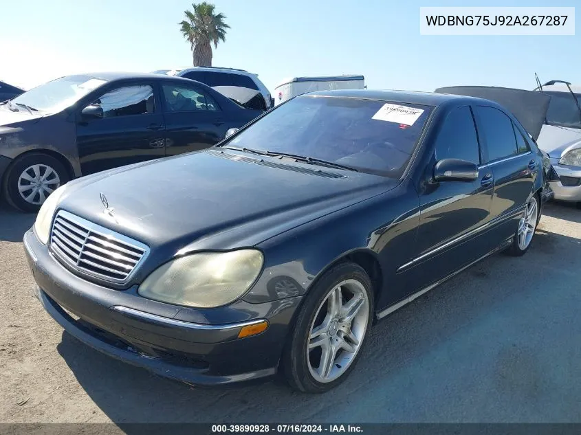 2002 Mercedes-Benz S 500 VIN: WDBNG75J92A267287 Lot: 39890928