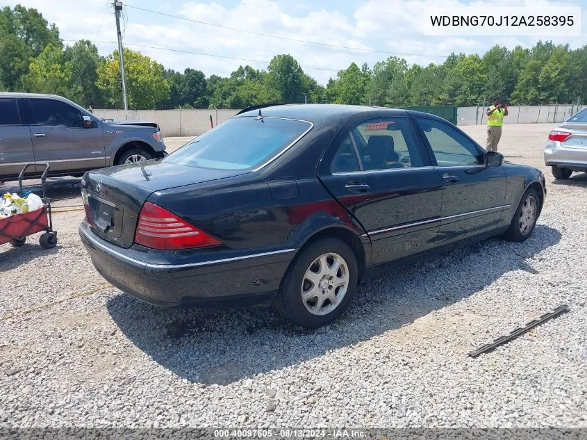 2002 Mercedes-Benz S 430 VIN: WDBNG70J12A258395 Lot: 40097505