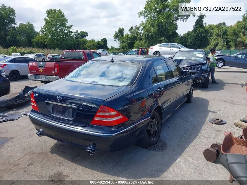 2002 Mercedes-Benz S 55 Amg VIN: WDBNG73J72A297522 Lot: 40259450