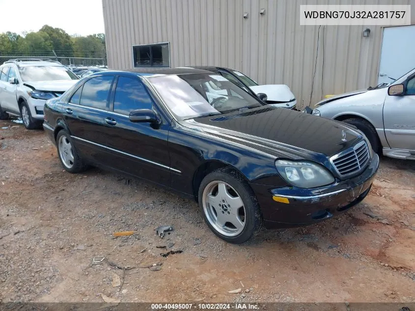 2002 Mercedes-Benz S 430 VIN: WDBNG70J32A281757 Lot: 40495007