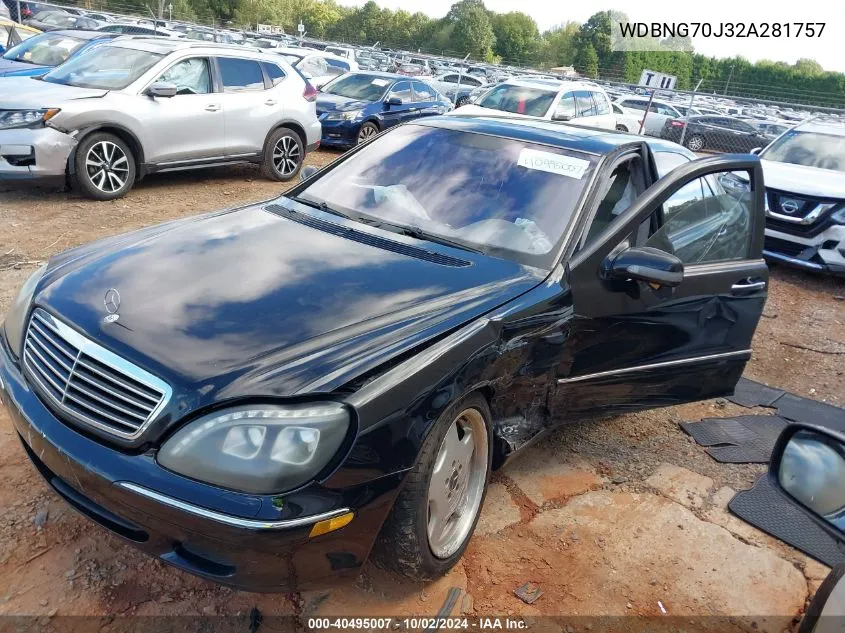 2002 Mercedes-Benz S 430 VIN: WDBNG70J32A281757 Lot: 40495007