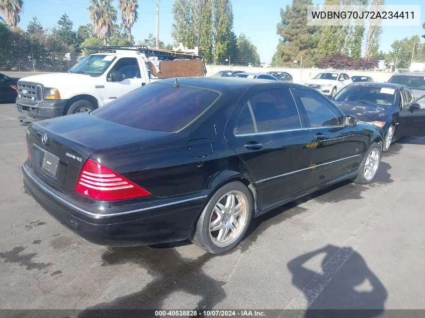 2002 Mercedes-Benz S 430 430 VIN: WDBNG70J72A234411 Lot: 40538828