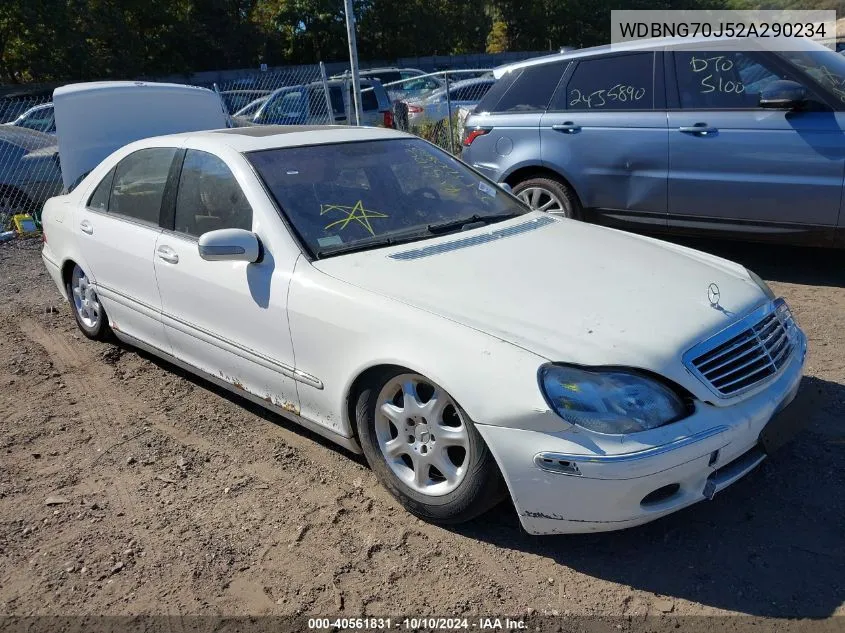 2002 Mercedes-Benz S 430 VIN: WDBNG70J52A290234 Lot: 40561831