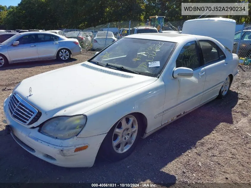 2002 Mercedes-Benz S 430 VIN: WDBNG70J52A290234 Lot: 40561831