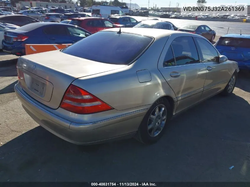 2002 Mercedes-Benz S 500 VIN: WDBNG75J32A261369 Lot: 40831754