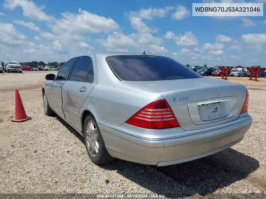 2003 Mercedes-Benz S 430 VIN: WDBNG70J53A321046 Lot: 40137358