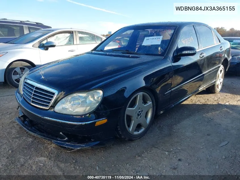 2003 Mercedes-Benz S 500 VIN: WDBNG84JX3A365155 Lot: 40735119