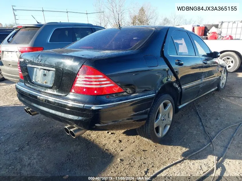 2003 Mercedes-Benz S 500 VIN: WDBNG84JX3A365155 Lot: 40735119