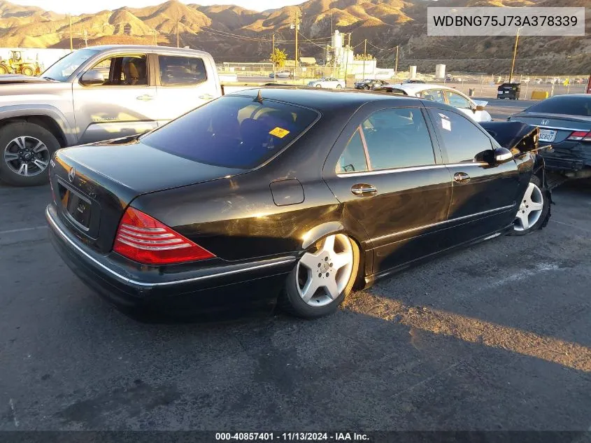 2003 Mercedes-Benz S 500 VIN: WDBNG75J73A378339 Lot: 40857401