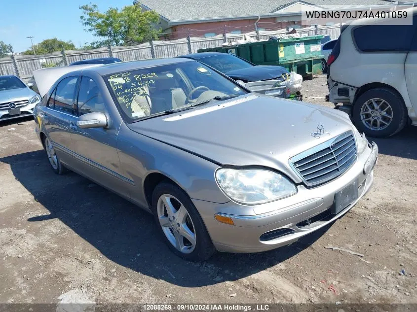 2004 Mercedes-Benz S-Class VIN: WDBNG70J74A401059 Lot: 12088269