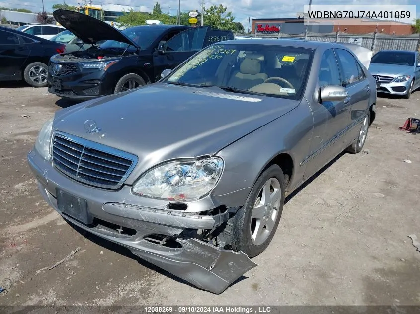 2004 Mercedes-Benz S-Class VIN: WDBNG70J74A401059 Lot: 12088269