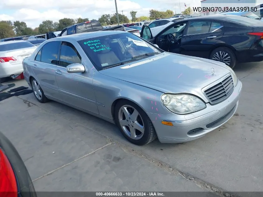 2004 Mercedes-Benz S 430 VIN: WDBNG70J34A399150 Lot: 40666633