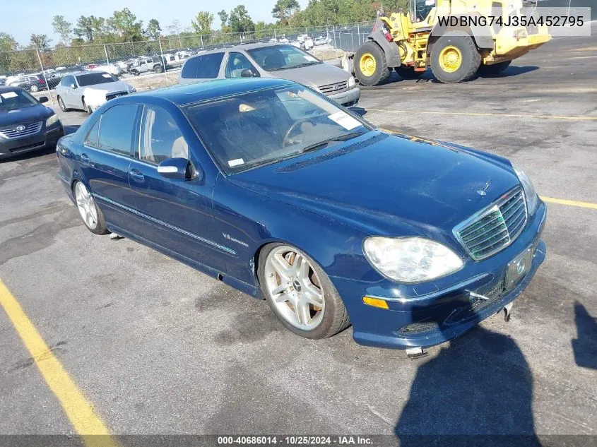 2005 Mercedes-Benz S 55 Amg VIN: WDBNG74J35A452795 Lot: 40686014