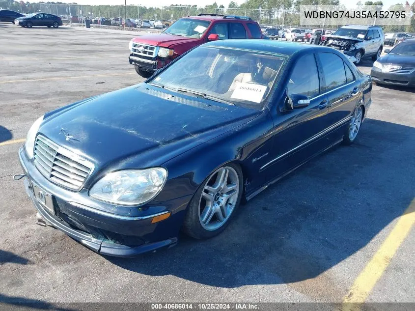 2005 Mercedes-Benz S 55 Amg VIN: WDBNG74J35A452795 Lot: 40686014