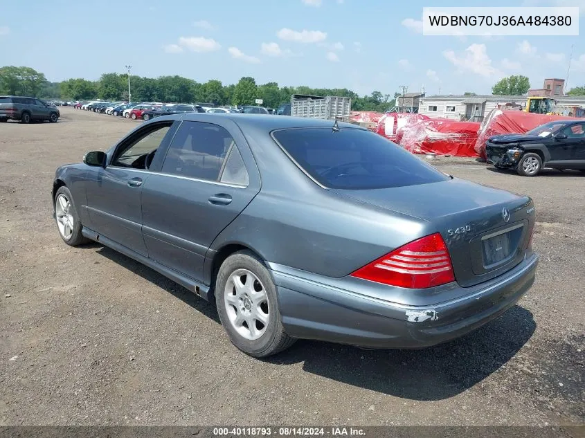 2006 Mercedes-Benz S 430 VIN: WDBNG70J36A484380 Lot: 40118793