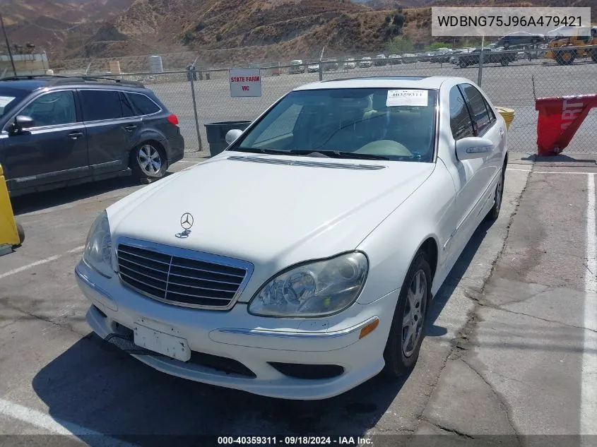 2006 Mercedes-Benz S 500 VIN: WDBNG75J96A479421 Lot: 40359311