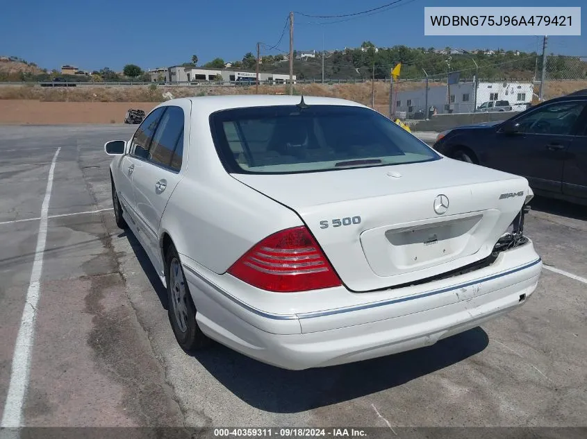 2006 Mercedes-Benz S 500 VIN: WDBNG75J96A479421 Lot: 40359311