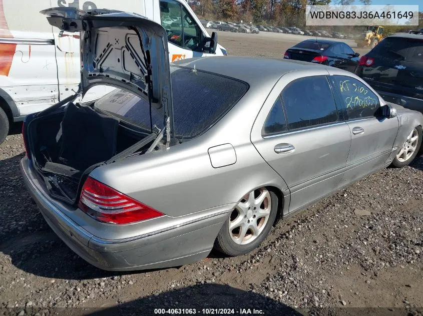 2006 Mercedes-Benz S 430 4Matic VIN: WDBNG83J36A461649 Lot: 40631063