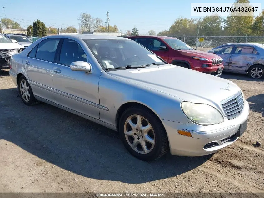 2006 Mercedes-Benz S 500 4Matic VIN: WDBNG84J76A482647 Lot: 40634924