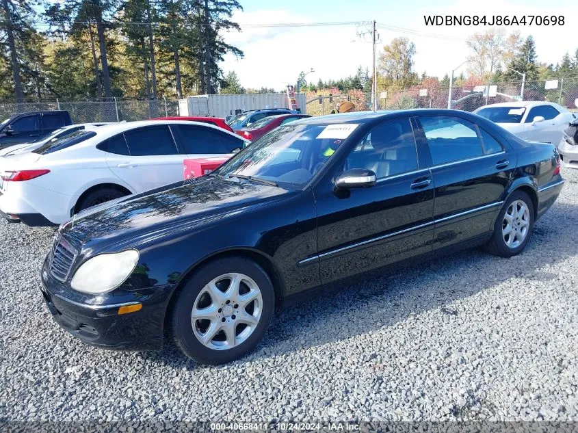 2006 Mercedes-Benz S 500 4Matic VIN: WDBNG84J86A470698 Lot: 40668411