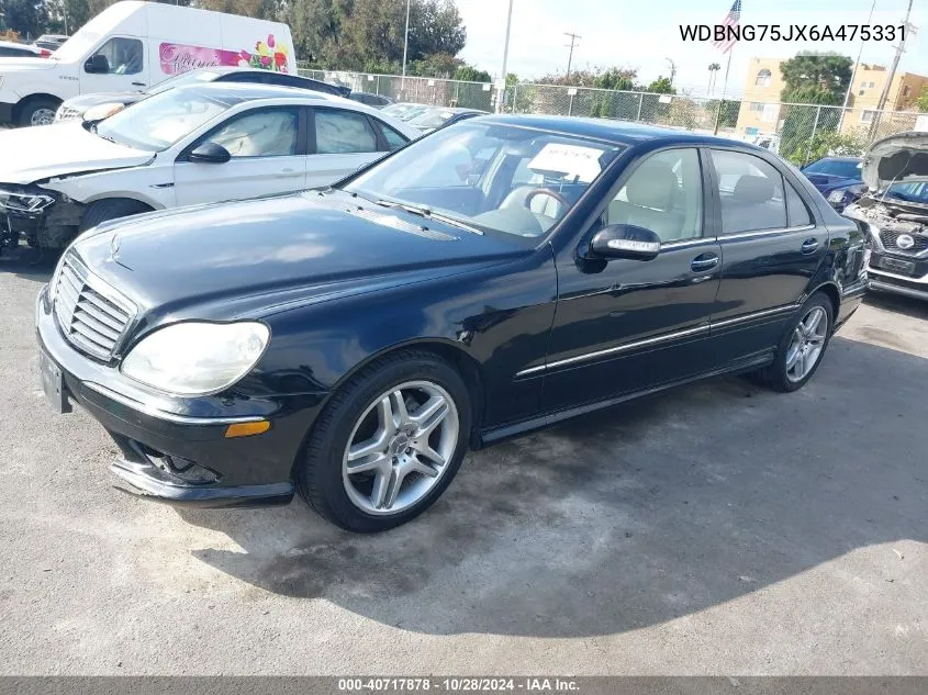 2006 Mercedes-Benz S 500 VIN: WDBNG75JX6A475331 Lot: 40717878