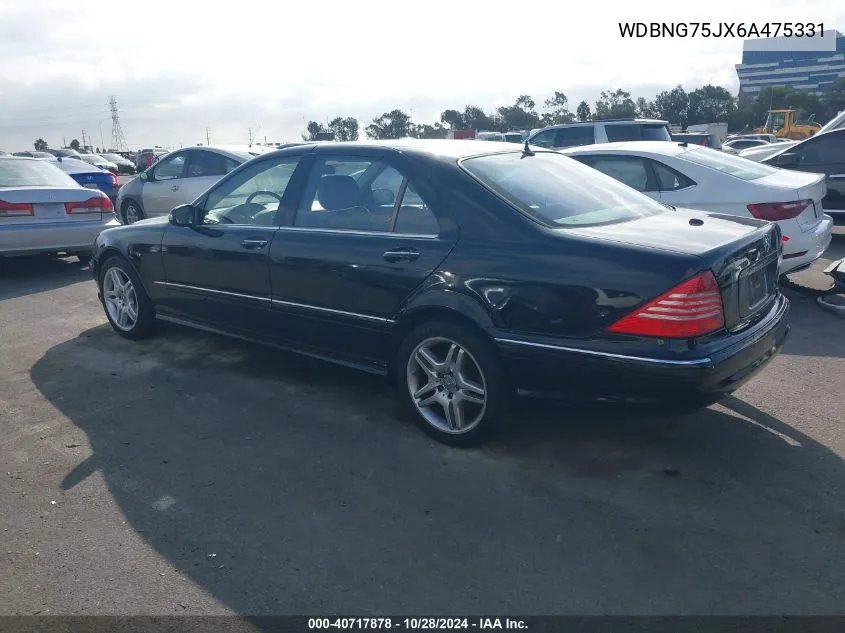 2006 Mercedes-Benz S 500 VIN: WDBNG75JX6A475331 Lot: 40717878