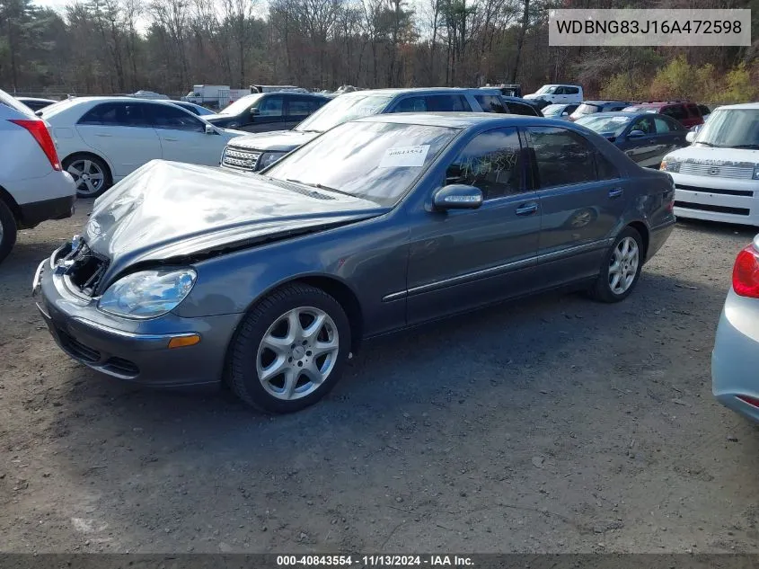 2006 Mercedes-Benz S 430 4Matic VIN: WDBNG83J16A472598 Lot: 40843554