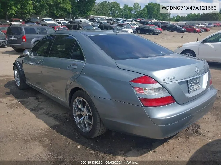 2007 Mercedes-Benz S 550 VIN: WDDNG71X47A121663 Lot: 39339250