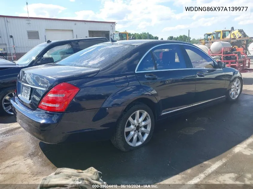 2007 Mercedes-Benz S 550 4Matic VIN: WDDNG86X97A139977 Lot: 39604410