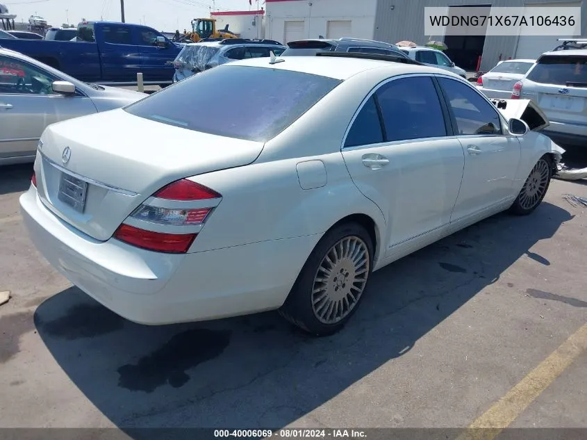 2007 Mercedes-Benz S 550 VIN: WDDNG71X67A106436 Lot: 40006069