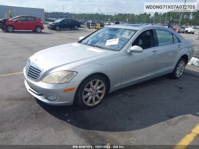 2007 Mercedes-Benz S 550 VIN: WDDNG71X07A072705 Lot: 40481574