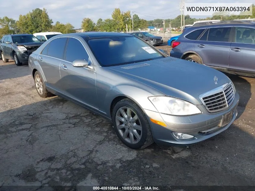 2007 Mercedes-Benz S 550 VIN: WDDNG71X87A063394 Lot: 40510844