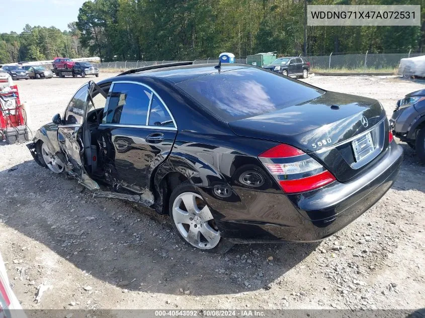 2007 Mercedes-Benz S 550 VIN: WDDNG71X47A072531 Lot: 40543092