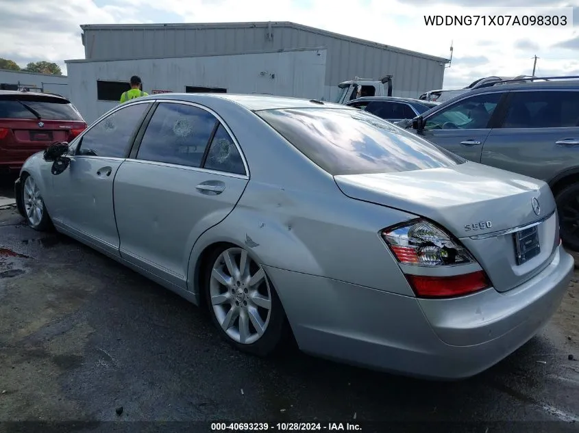 2007 Mercedes-Benz S 550 VIN: WDDNG71X07A098303 Lot: 40693239