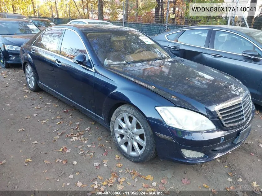 2007 Mercedes-Benz S 550 4Matic VIN: WDDNG86X17A140041 Lot: 40758866