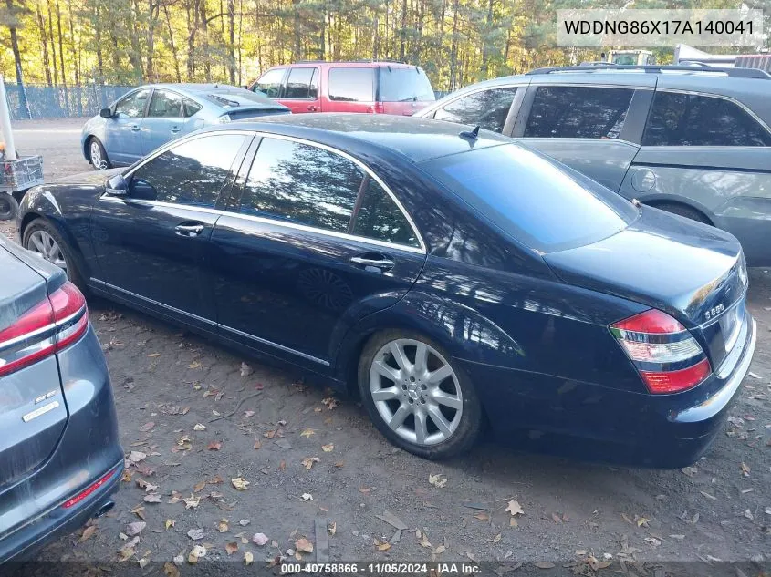 2007 Mercedes-Benz S 550 4Matic VIN: WDDNG86X17A140041 Lot: 40758866