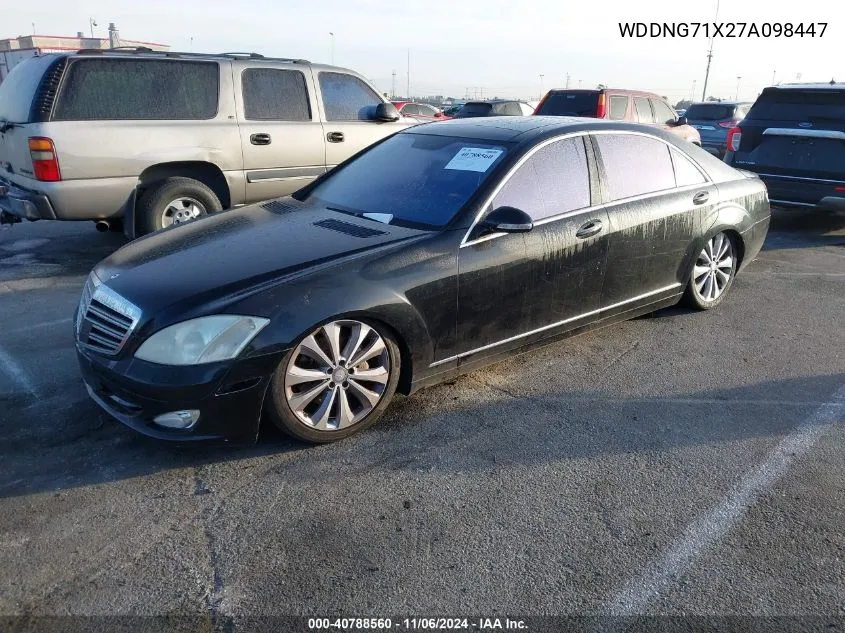 2007 Mercedes-Benz S 550 VIN: WDDNG71X27A098447 Lot: 40788560